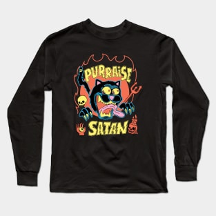 Purraise Satan by Tobe Fonseca Long Sleeve T-Shirt